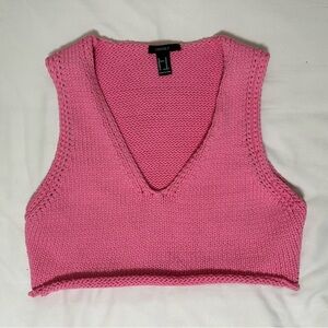 medium hot pink thick knit top🩷